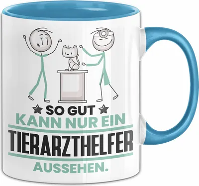 Produktbild von Tierarzthelfer Geschenk Tasse So Gut Kann Nur Ein Tierarzthelfer Aussehen Geschenkidee Kaffee-Becher (Blau)