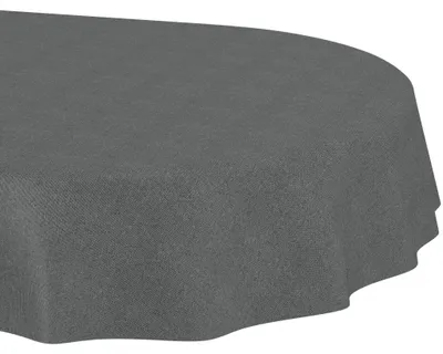 Produktbild von Tischdecke 140x260cm Oval Grau DanceDirty abwaschbar Leinenoptik wetterfest Falschuni Modern Schnittkante