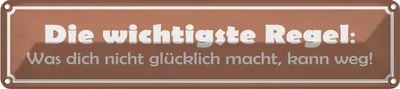 Produktbild von vianmo Blechschild 10x46 cm was nicht glücklich macht Dekoration Spruch Zitat