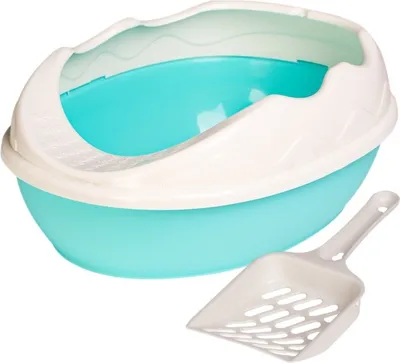 Zdjęcie produktu dla Furrever Friends Purrfect Point Turquoise with Scoop - mała kuweta z łopatką Furrever Friends