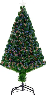 Produktbild von Weihnachtsbaum, Kunsttanne mit Weihnachtsschmuck, LED-Lichter, 60 x 60 x 120 cm, Grün