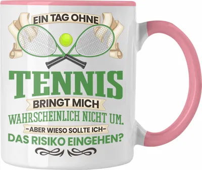Produktbild von Trendation - Tennis Tasse Geschenk für Tennis-Spieler Spielerin Lustiger Spruch Geschenkidee (Rosa)
