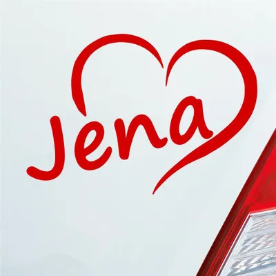 Produktbild von Auto Aufkleber Jena Herz Stadt City Liebe Love Heimat 12x8 cm Rot Sticker Heckscheibenaufkleber