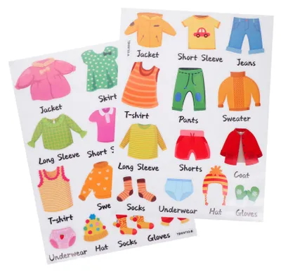 Kleiderschrank-Sticker, 1 Set, wiederverwendbar, PVC, bunt, 47x32 cm