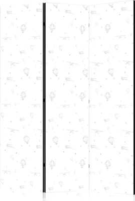 Obrázek produktu pro Jednostranný paraván Pro děti 135x172 cm 3-dílný černý