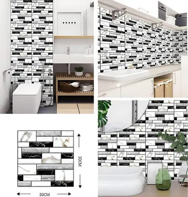 Productafbeelding van Famanu wandpanelen, steenlook - 12 stuks, 30 x 30 cm