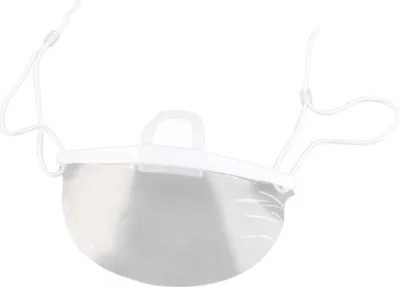 Produktbild von Transparente Gesichtsmaske, 10 Stück, Antibeschlag, Spritzschutz, für Gastronomie, Küche, Hotel & Restaurant, Einweg-Schutzmaske