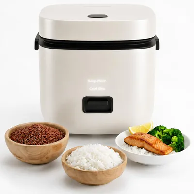 Produktbild von Reiskocher Klein,1,5L Mini Reiskocher Tragbar,Multikocher Kleiner Reiskocher, KI-generiertes Bild