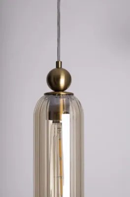 Zdjęcie produktu dla Lampa wisząca CAMPANILA mosiężno-bursztynowa 1xE27x40W metal wym:155x10x10cm IP20 Maxlight
