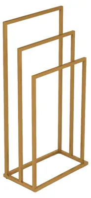 Produktbild von Handtuchständer freistehend 3 Stangen Metall Badständer modern - Gold