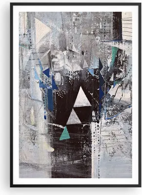Produktbild von Gerahmtes Poster - Schwarzer Rahmen - Abstraktion modern - 70x100 cm - Wand Bild - Wanddeko - Wandbilder - Kunstposter - Wandposter - Bilderrahmen - Bilder - Kunstdruck - Wandbild - P2BPA70x100-4006