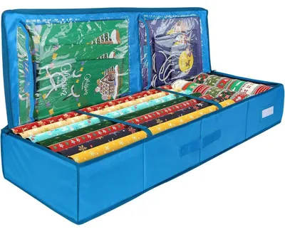 Produktbild von Geschenkpapier Aufbewahrungstasche Organizer 104x35x15cm Blau