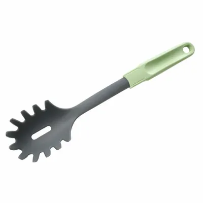 Image de Fackelmann Cuillère à spaghetti 33 cm Ecolution, ustensile de cuisine écologique avec manche ergonomique, cuillère durable & de qualité supérieure pour casseroles et poêles revêtues (couleur : vert menthe/gris clair)