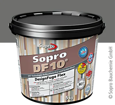 Produktbild von Sopro DF 10 Fliesen 5 kg Design Fuge Fugenmasse Fugenmörtel 1 bis 10mm basalt 64