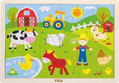 Obrázok produktu pre Drevené puzzle 24 dielikov - farma