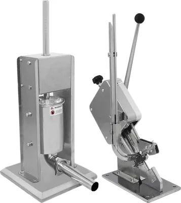 Produktbild von Kukoo 5 Liter Wurstfüller und Wurstclipper im Set 2000 Clips Wurstpresse Klipper Handklipper Wurstspritze Edelstahl Wurstfüllmaschine Clipper