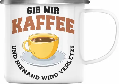 Produktbild von Trendation - Kaffeetrinker Geschenk Kaffee Grafik Spruch Geschenkidee Kollegin Kollege Arbeit (Silber)