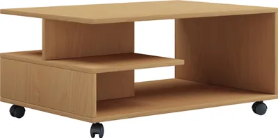 Zdjęcie produktu dla Drewniany stolik kawowy prosty | Rolki Sofatic | Wymiary ok. H. 41 x W. 80 x D. 50 cm | Stolik kawowy - Stango L