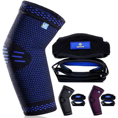 Produktbild von Ellenbogenbandage XL, blau, 2 Stück, Tennisarm, für Sport