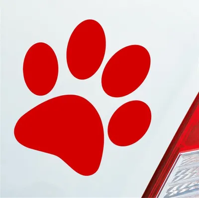 Produktbild von Auto Aufkleber Hundepfote Pfote Hund Fote Tatze 10x11 cm Rot Sticker Heckscheibenaufkleber