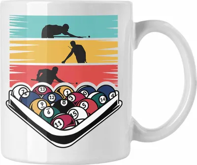 Produktbild von Trendation - Billard Pool Tasse Geschenk Queu Geschenkidee Spruch Grafik (Weiß)