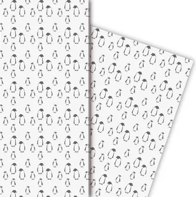 Produktbild von Cooles Pinguin Geschenkpapier - nicht nur für Weihnachten -, schwarz weiß - G5202, 32 x 48cm