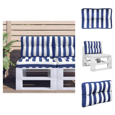 Obrázek produktu pro vidaXL Paletový polštář Blue White Striped 60x40x12 cm Látka - Polštář na sezení