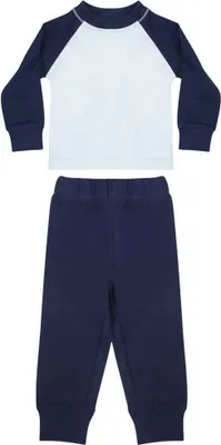 Image de Larkwood - Pyjama avec pantalon long pour enfants PC5967 (80) (Bleu marine/Blanc)