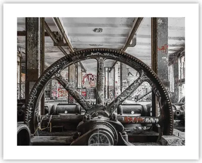 Produktbild von Poster - Poster ohne Rahmen - Maschine Industrie Graffiti - 50x40 cm - Wand Bild - Wanddeko - Wandbilder - Kunstposter - Wandposter - Bilder - Kunstdruck - Wanddekoration - Wandbild - P2XAA50x40-4304