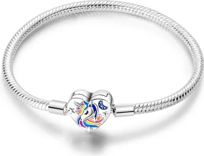 Produktbild von Silber Armband mit Einhorn für Charms und Anhänger