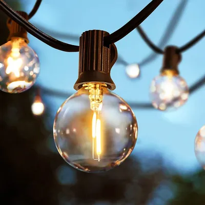 Productafbeelding van Lichtketting voor buiten, G40 30 meter met 50 LED gloeilampen