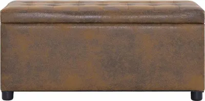 Produktbild von vidaXL Ottoman mit Stauraum 87,5 cm Braun Wildleder-Optik