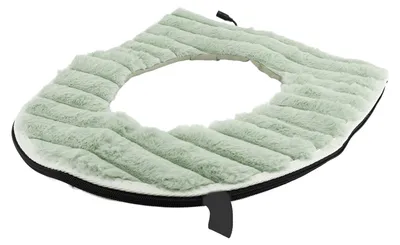Image de Coussin chauffant pour siège de toilettes, alimenté par USB, revêtement en velours lavable, pour salle de bains à domicile, 43 x 37 cm, vert