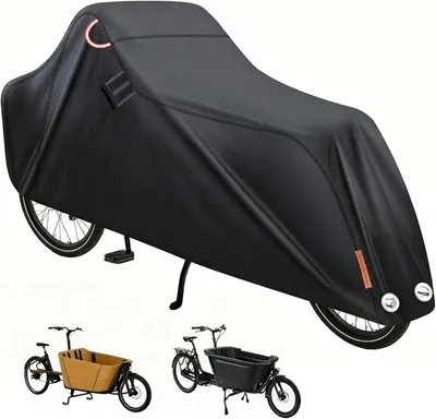 Immagine prodotto di Copertura protettiva per biciclette, dimensioni 235 x 100 x 74 cm, realizzata in tessuto Oxford 420D, impermeabile, con protezione UV, adatta per biciclette cargo