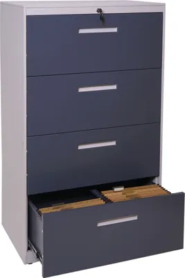 Produktbild von Hängeregisterschrank HWC-A10, Aktenschrank Büroschrank Stahlschrank, A4 abschließbar  132x76x46cm grau-dunkelgrau