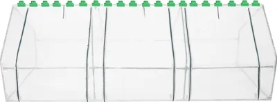 Image de Serre mobile - Serre en plastique accessible 270 × 90 × 90 cm - Film PE résistant - Cadre en acier - Porte à enroulement avec fermeture à glissière - Vert