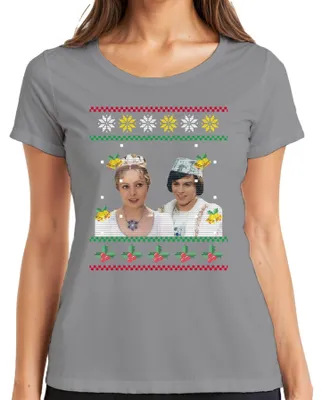 Productafbeelding van Drie Hazelnoten voor Assepoester - Kersttrui met een grappig ontwerp, dames T-shirt, grijs, XXL