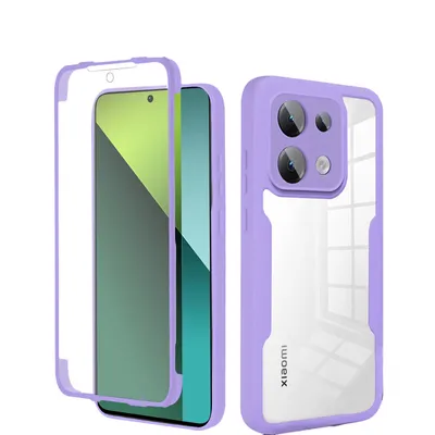 A phone case with a screen protector, shown from two angles.