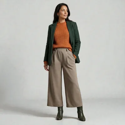 Produktbild von Freizeithose OriginalYou Damen Culotte Softsilk-Jersey bequeme Stoffhose 40-44