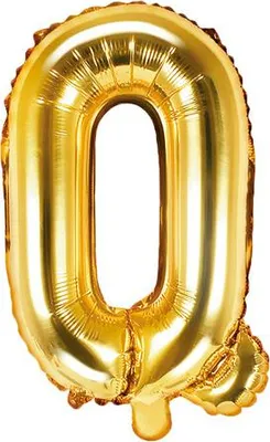 Produktbild von Folienballon Buchstabe „Q“, 35cm, gold (1 Karton / 50 Stück)
