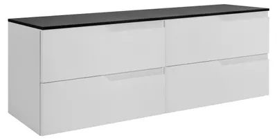 Immagine prodotto di Set di mobili da bagno, bianco/nero, 120 (2 x 60) x 46 x 58 cm