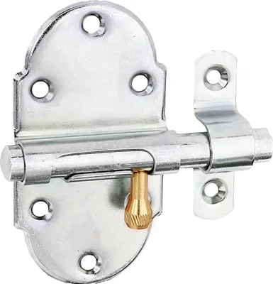 Produktbild von ALBERTS Grendelriegel, mit Messing-Knopf, ohne Feder, mit Schlaufe, disp., LxB45x85mm