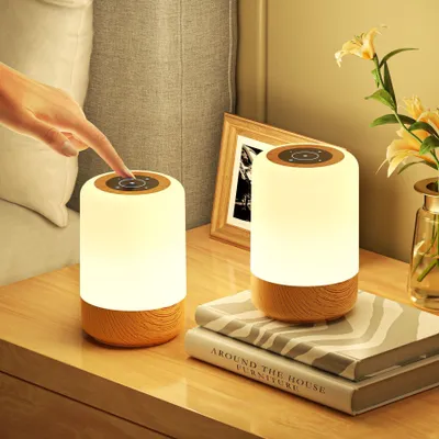 Zdjęcie produktu dla Lampki nocne, zestaw 2 sztuk, z możliwością regulacji jasności, 8 kolorów, bezprzewodowe, ładowanie przez USB