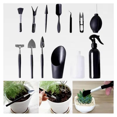 Produktbild von Werkzeugset 15-teiliges Mini-Hand-Bonsai-Baum-Set für Umpflanzen, Bewässerung, Trimmen und Pflanzenpflege