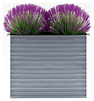 Produktbild von Hochbeet aus verzinktem Stahl 100x40x77 cm Grau für Balkon, Garten und Terrasse