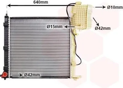 Produktbild von VAN WEZEL 30002336 Kühler Wasserkühler Motorkühler passend für MERCEDES-BENZ VITO Bus (638) V-Klasse (W638/2) VITO Kasten (638)