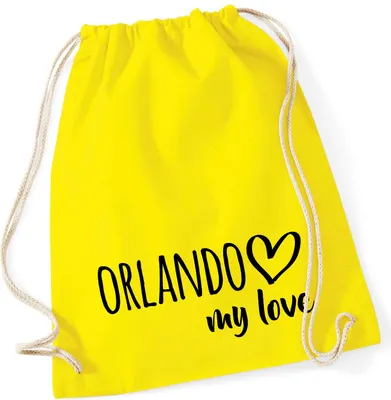 Produktbild von Huuraa Turnbeutel Orlando my love 12 Liter Yellow Baumwolle Rucksack Geschenkidee