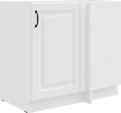 Produktbild von Eckschrank 105cm Stilo Weiß Küchenzeile Küchenblock Küche Landhaus Einbauküche