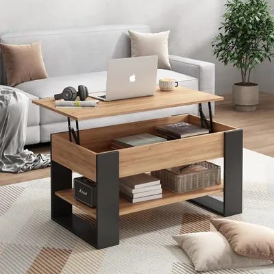 Image de Table basse Vicco Lifto Chêne/Anthracite 92x51cm avec fonction de levage, Model 55944