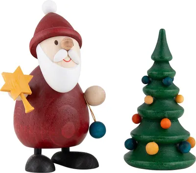 Productafbeelding van Kerstman staand met kerstboom (9,3 cm) van Ullrich Kunsthandwerk